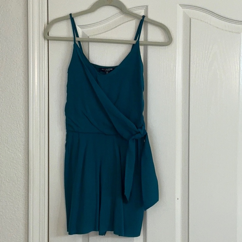 One Clothing Teal Romper with pockets